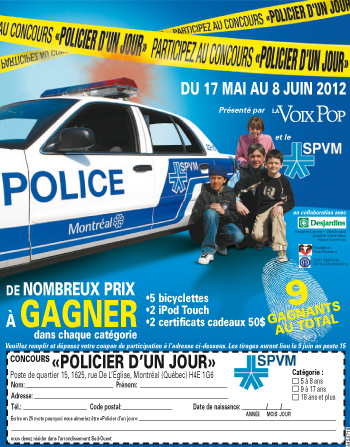 Concours PDQ 15 policier d'un jour