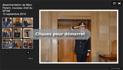 Image de lien vers le visualiseur de photo de l'assermentation de M. Marc Parent, nouveau chef du SPVM